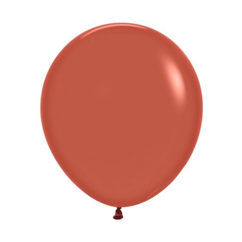 Pack of 6 Sempertex 45cm fashion terracotta latex balloons, perfect for elegant party decorations and rustic themes.