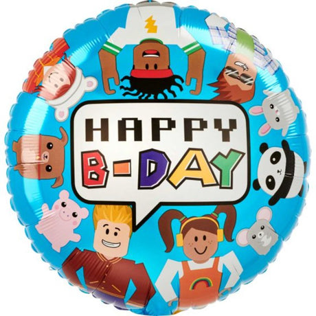 45cm HX Party Town Happy B-Day foil balloon, vibrant and durable, perfect for elevating birthday celebrations.