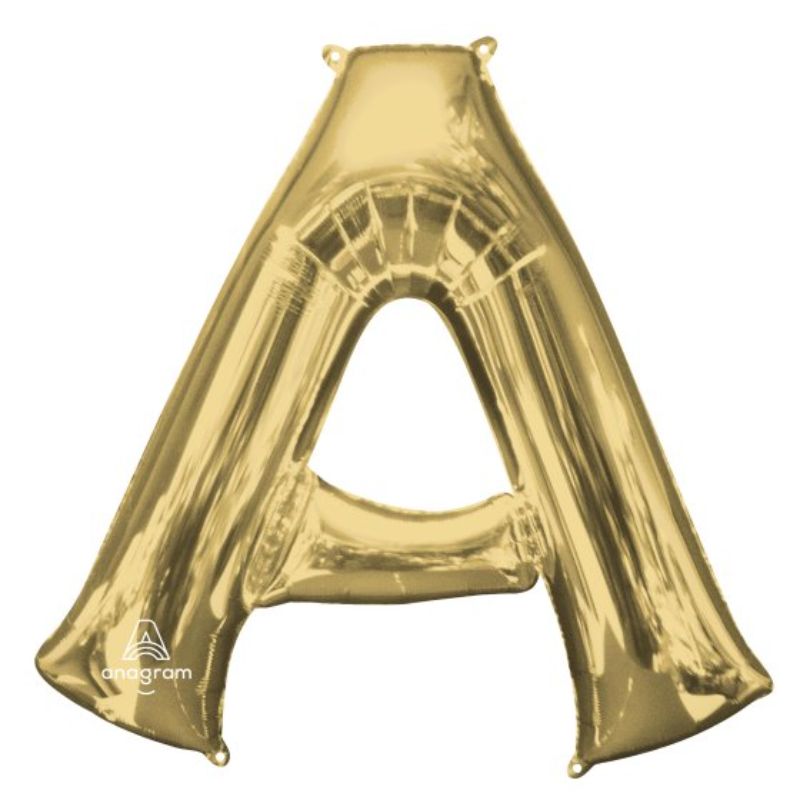 SuperShape Letter A balloon in elegant white gold, 86cm, ideal for celebrations and stylish decor.