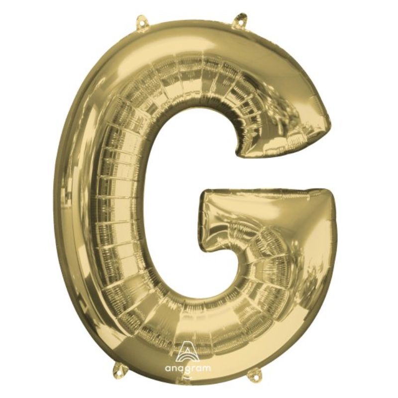 Elegant 86cm white gold foil balloon letter G, perfect for parties and celebrations, adding charm and style to decor.