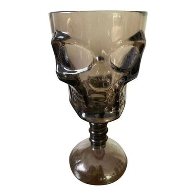 Skull Shaped Wine Glass featuring a detailed skull design, perfect for wine, cocktails, and themed parties.