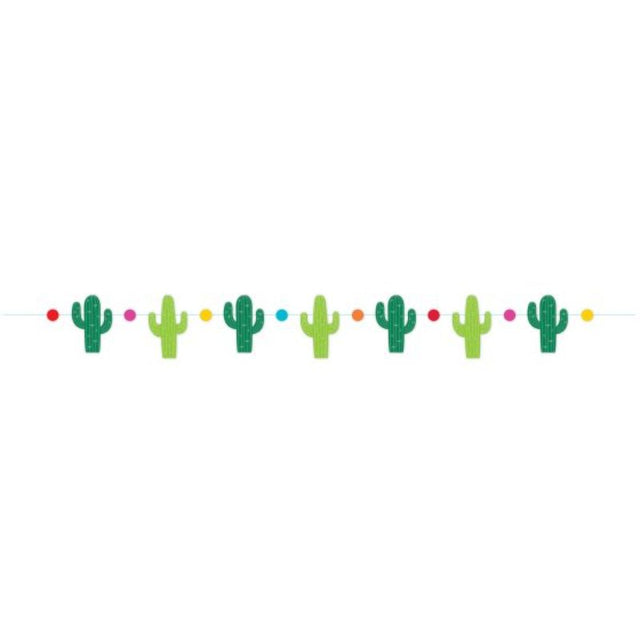 Vibrant 1.2m Fiesta Cactus Banner featuring playful cacti designs, perfect for festive gatherings and summer celebrations.