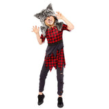 Vibrant Miss Hungry Howler costume for girls 3-4 years with wolf graphics and adorable ears, perfect for dress-up fun.