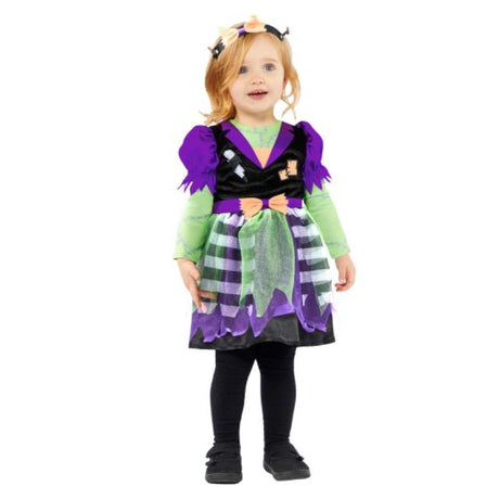 Little Miss Frankie costume for girls 2-3 years, featuring a vibrant dress and cute headband, perfect for dress-up fun.