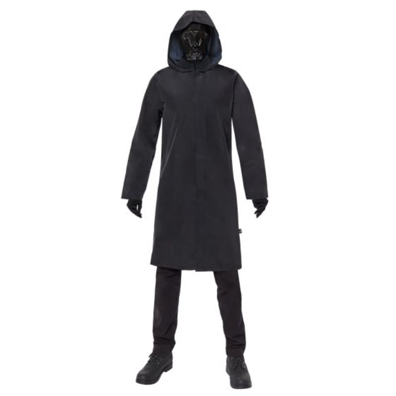 Costume Squid Game Front Man XS featuring a hooded robe, mask, and gloves for an authentic and mysterious look.