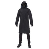 Costume Squid Game Front Man XS featuring a hooded robe, mask, and gloves for an authentic and mysterious look.