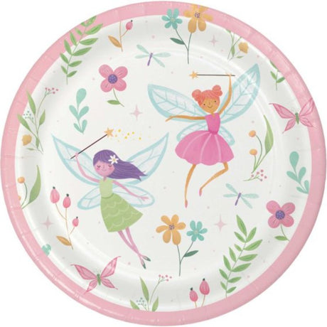 Enchanting 7in plate pack featuring fairy forest designs, perfect for whimsical gatherings and hassle-free clean-up.