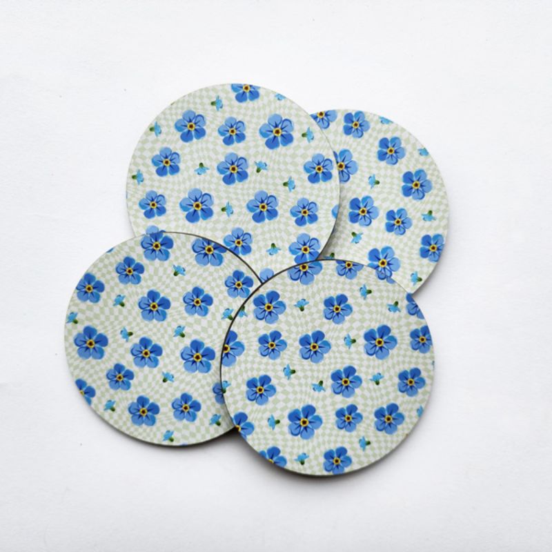 Coaster - Single Printed Forget Me Not (10cm)