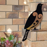 Freestanding 2 Tone Moko Kereru garden art, 501mm tall, in Black & Brushed Copper, celebrating New Zealand's rich heritage.