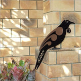 Freestanding 2 Tone Moko Tui sculpture, 475mm tall, black and copper design for indoor/outdoor Kiwiana decoration.