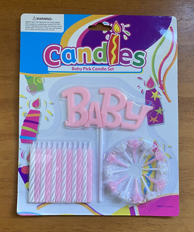 Baby pink birthday candle set for celebrations, perfect for cakes at parties and special events, now on clearance.