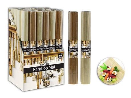 Set of 24 eco-friendly bamboo mats, stylish and durable, ideal for yoga, meditation, or as decorative home accessories.