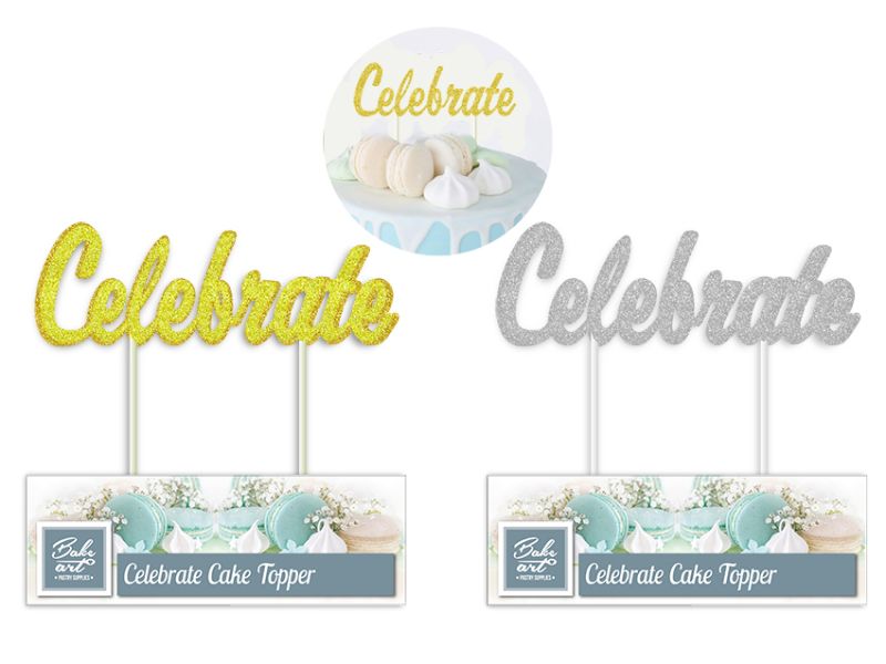Elegant gold and silver cake toppers, 14cm, assorted set of 36, perfect for enhancing any celebration or dessert presentation.