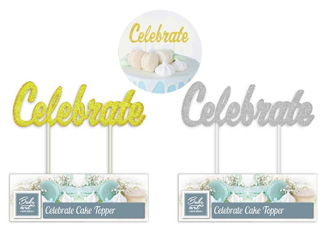 Elegant gold and silver cake toppers, 14cm, assorted set of 36, perfect for enhancing any celebration or dessert presentation.