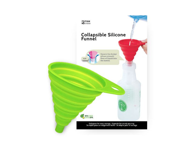 Set of 12 vibrant silicone foldable funnels for easy liquid and ingredient transfer, heat-resistant and compact for storage.