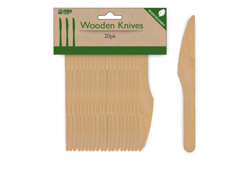 Eco-friendly MaxChoice wooden knives, 960 pieces for stylish, sustainable dining, perfect for all occasions.