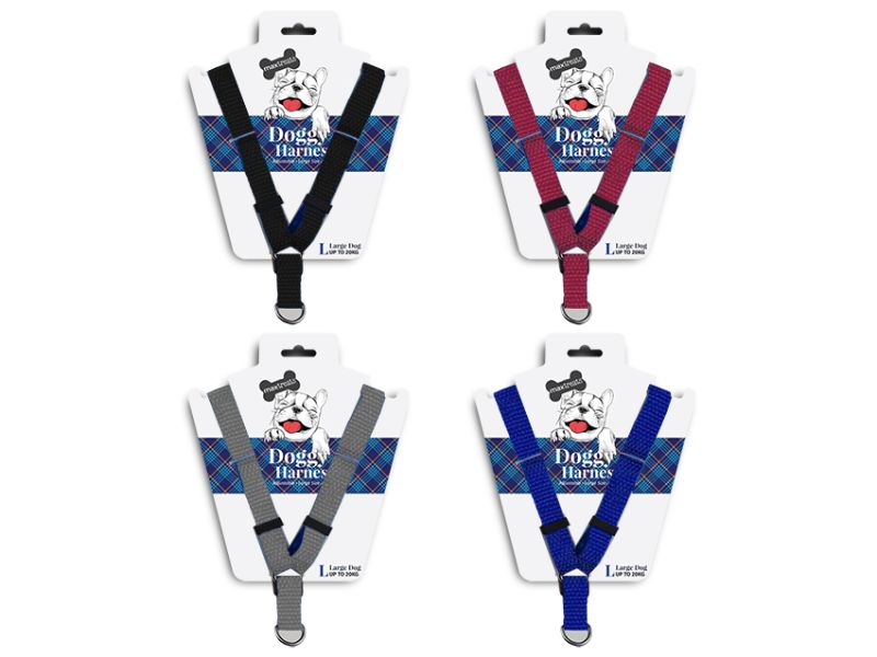 Dog Harness - Max Treats Patterned  L 51-66cm (Set of 12 Assorted)