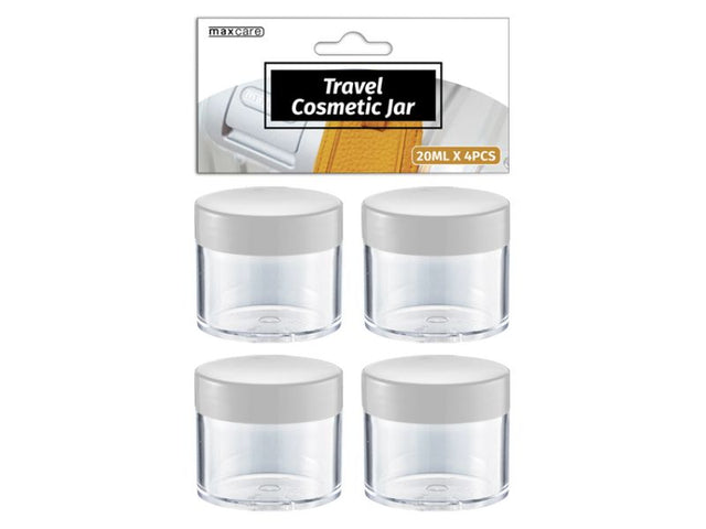 Set of 24 travel cosmetic jars, each 20ml, perfect for organizing creams and lotions on the go with airtight seals.