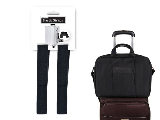 Elastic straps with hook and loop fastening, 2.5 x 45 cm, ideal for organizing cables, tools, and sports gear efficiently.