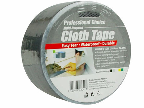 Set of 24 silver cloth duct tape rolls, each 48mm x 10m, perfect for repairs, crafting, and home improvement projects.