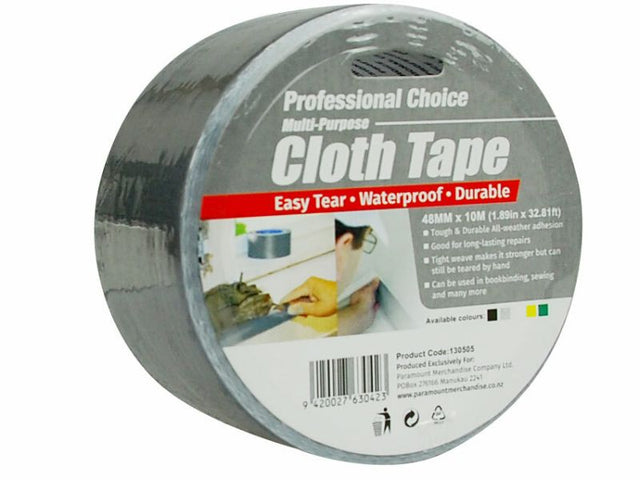 Set of 24 silver cloth duct tape rolls, each 48mm x 10m, perfect for repairs, crafting, and home improvement projects.