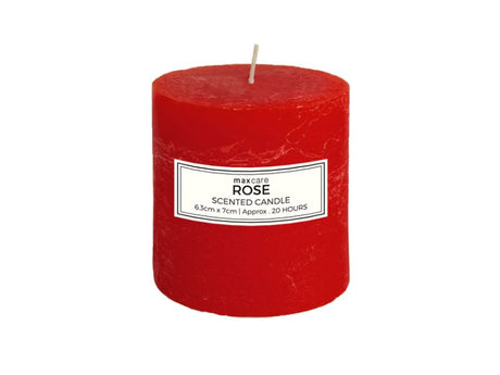 Set of 48 Rustic Rose scented candles in red, 6.3 x 7cm, perfect for creating a warm, elegant atmosphere.