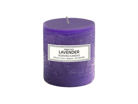 Set of 48 rustic lavender scented candles, each 6.3 x 7 cm, perfect for creating a calming and elegant atmosphere.