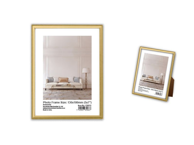 Max Brand Gold Photo Frame Set of 24, 13 x 18cm frames in polished gold finish, perfect for displaying cherished memories.