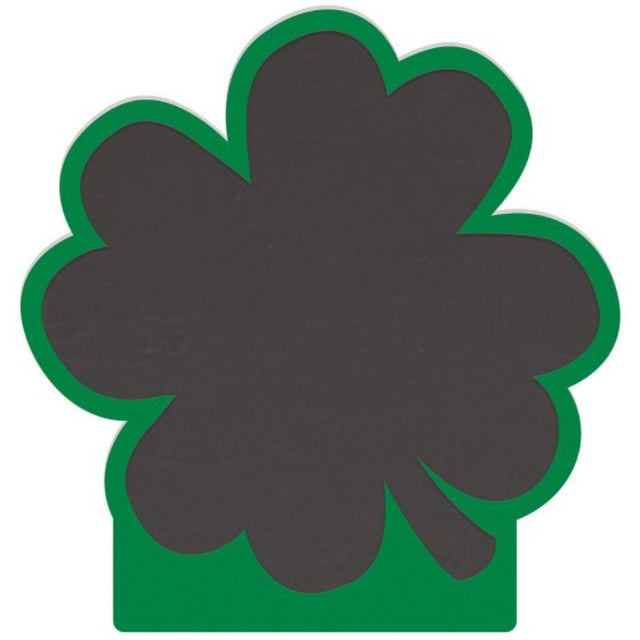 Shamrock Chalkboard Standing Sign, 33cm, double-sided for messages, ideal for events and outdoor use, adds whimsical decor.