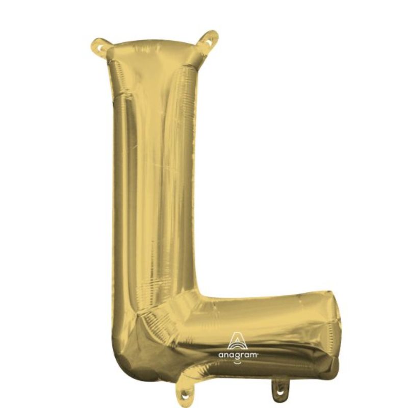 Self-sealing 40cm Letter L balloon in elegant white gold, perfect for celebrations and creative decor.