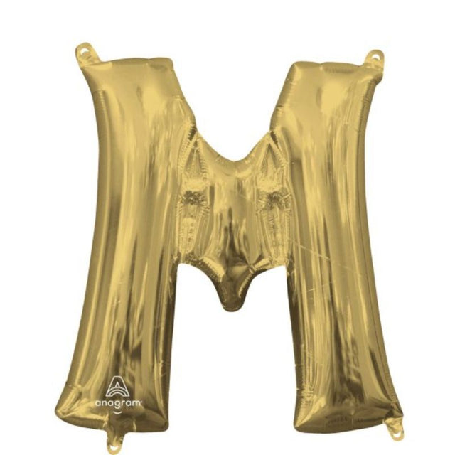 CI: Letter M White Gold Balloon in a chic 40cm design, perfect for elegant celebrations and memorable photo ops.