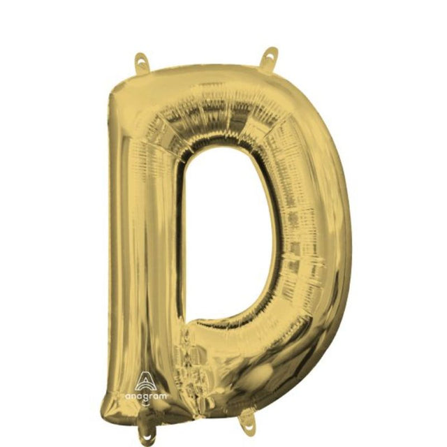 Stunning Letter D White Gold foil balloon, 40cm, ideal for elegant celebrations and personalized decor.