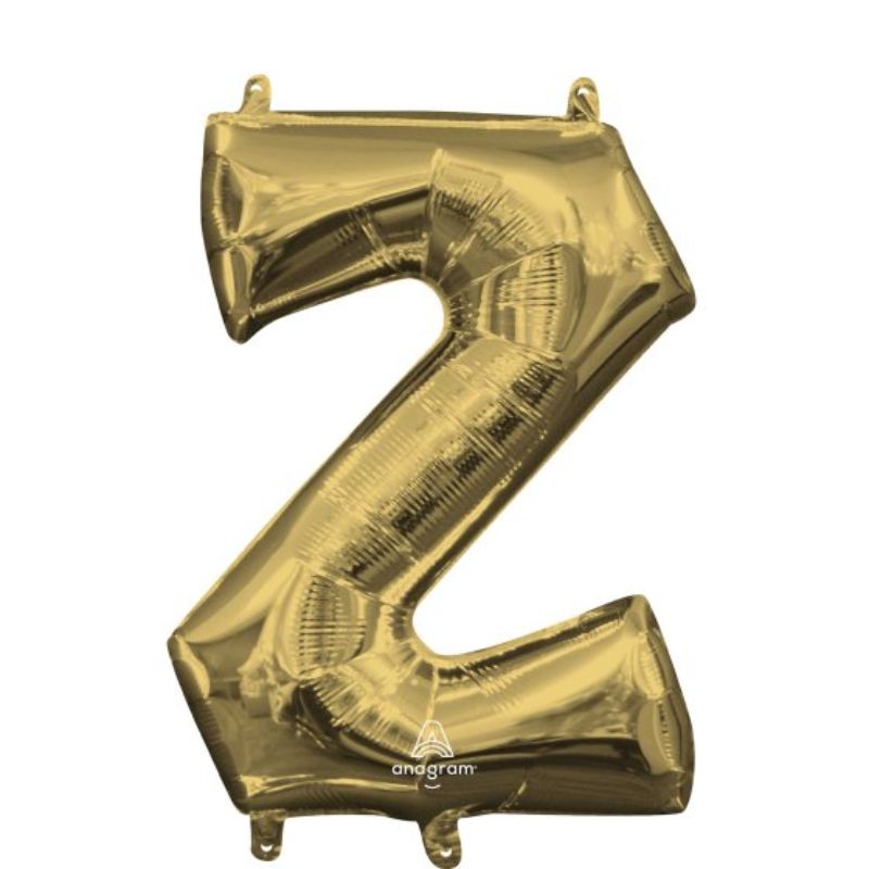 Elegant 40cm white gold foil balloon shaped like the letter Z, perfect for celebrations and decorations.