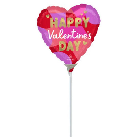 Vibrant 22cm foil balloon featuring a cheerful Valentine's Day design, perfect for festive decor and celebrations.