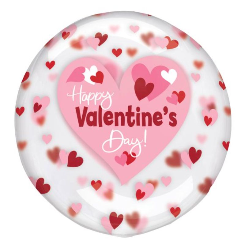 Vibrant self-sealing balloons with playful hearts, perfect for creating a festive Valentine's Day atmosphere.