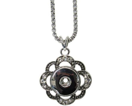 Elegant 80 cm necklace featuring a sparkling 3.5 cm flower diamante pendant, perfect for layering or solo wear.