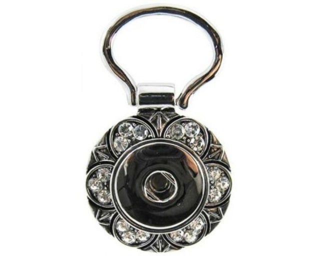 Stylish Snaps REDFOX Key Ring featuring a lotus design with sparkling diamantes, perfect for personalized key organization.