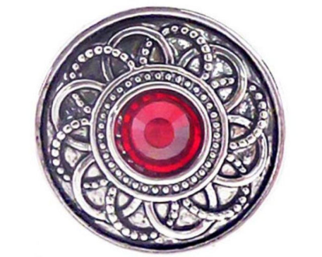 Ant-shaped silver snaps adorned with red diamantes, perfect for customizing jewelry and enhancing any accessory.