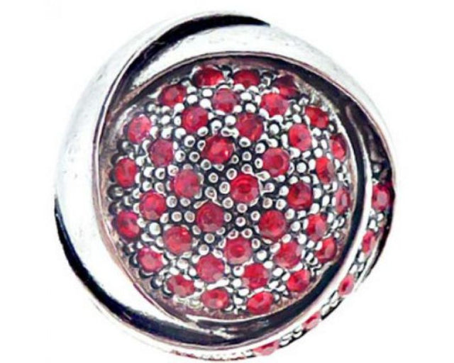 Vibrant red swirl snap accessory, perfect for personalizing jewelry styles for any occasion.