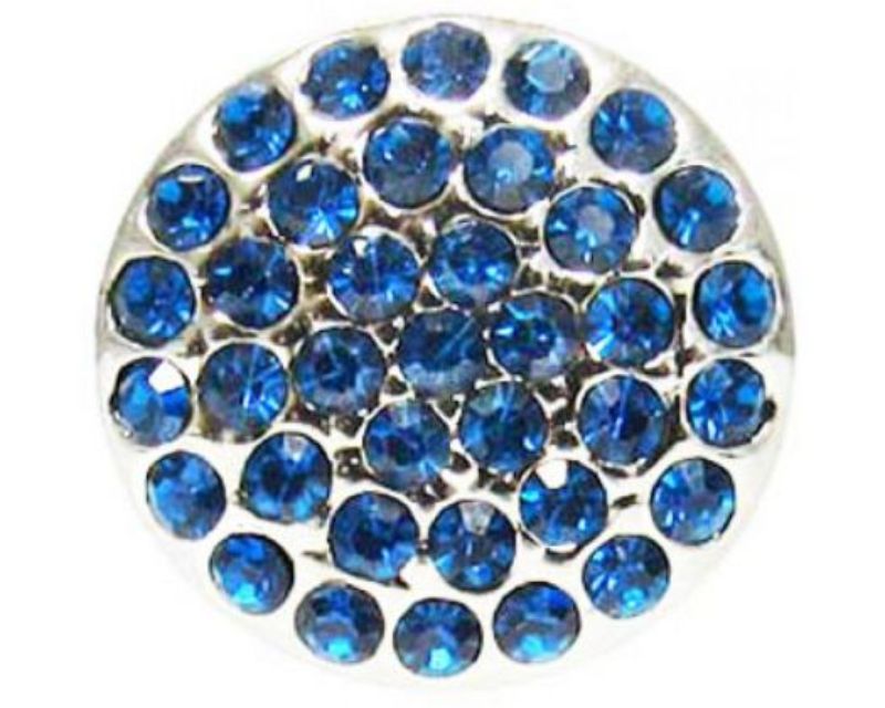 Alt text: "Capri blue crystal snap, elegant and vibrant, perfect for customizing bracelets and necklaces."