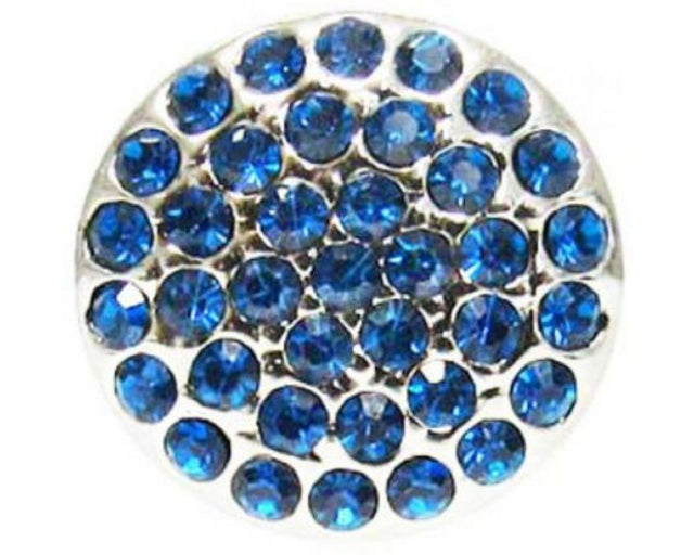 Alt text: "Capri blue crystal snap, elegant and vibrant, perfect for customizing bracelets and necklaces."