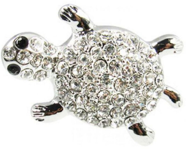Dazzling diamante turtle charm, 26 mm x 17 mm, adds elegance to snap jewelry collections, perfect for any occasion.