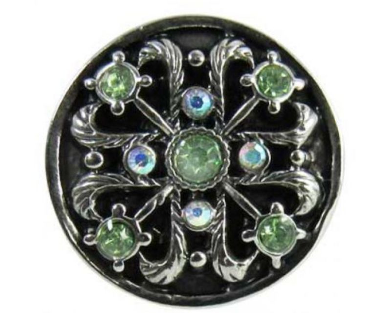 Elegant Snaps REDFOX Celtic Diam Cross Green charm featuring intricate design and durable materials; perfect for personalized jewelry.