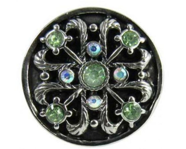 Elegant Snaps REDFOX Celtic Diam Cross Green charm featuring intricate design and durable materials; perfect for personalized jewelry.
