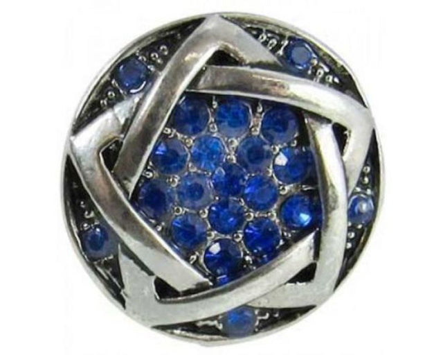 Elegant blue diamante star charm from Snaps REDFOX, perfect for elevating any outfit with a touch of glamour.