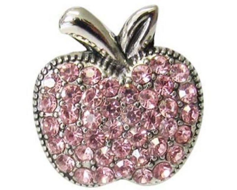 Stylish red diamante apple-shaped storage solution adding elegance to any workspace or home decor.