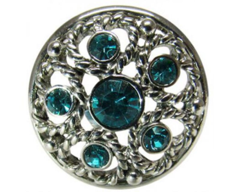 Teal marine crown accessory, perfect for casual or formal wear, featuring a snap-on design for easy attachment.