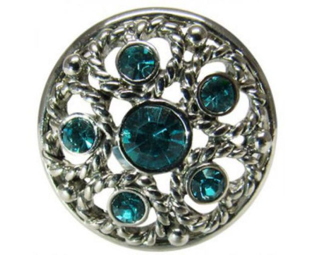 Teal marine crown accessory, perfect for casual or formal wear, featuring a snap-on design for easy attachment.
