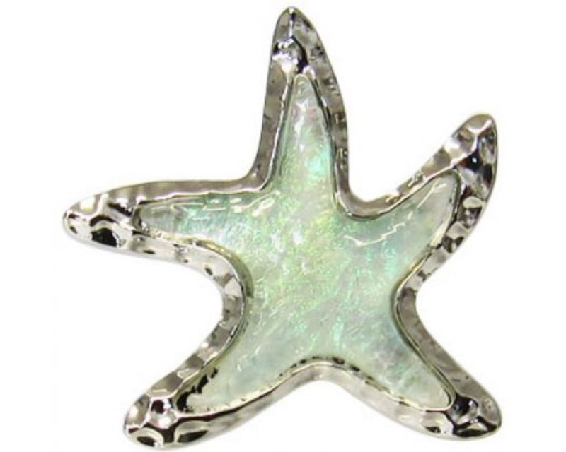 Dazzling blue glitter starfish snap, perfect for ocean lovers, adds coastal charm to interchangeable jewelry.