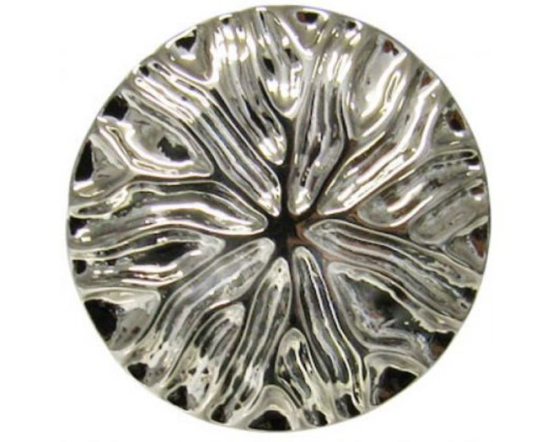 Embossed Sun Silver snap featuring a unique sun design, perfect for elevating any outfit with elegance and style.